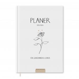Lehrerkalender 2025 2026 weiß schwarz beige mit Planungshelfer für Unterrichtsvorbereitung und Schuljahr Planung